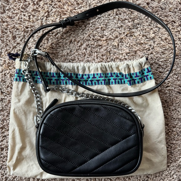 Tory Burch Black Quilted Mini Crossbody Bag - Picture 6 of 9